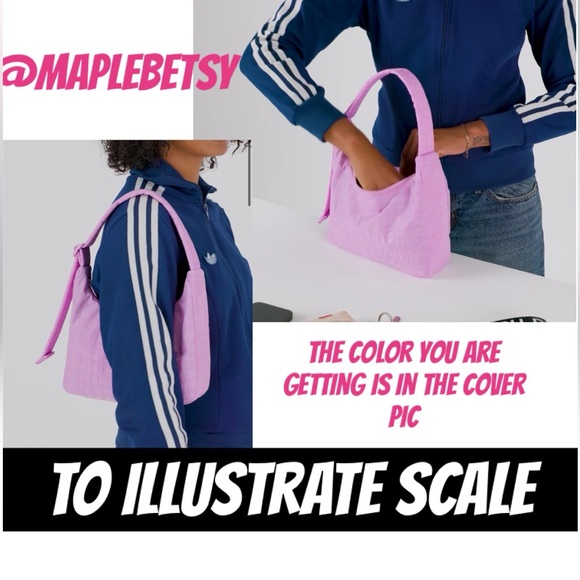 Baggu Mini Nylon Shoulder Bag Azalea Pink NEW - Picture 12 of 14